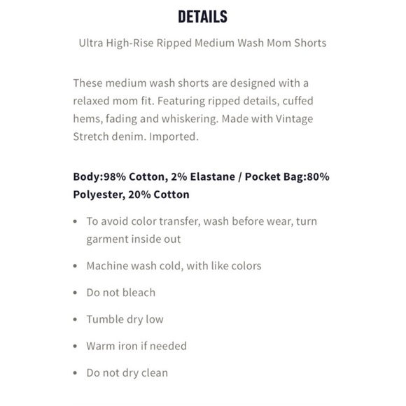 HOLLISTER ULTRA HIGH-RISE RIPPED DENIM MOM SHORTS NWOT - Picture 6 of 6